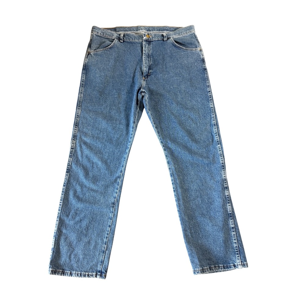 Wrangler Authentics Mens 38x30 Blue Straight Leg Comfort Relaxed Stretch Jeans